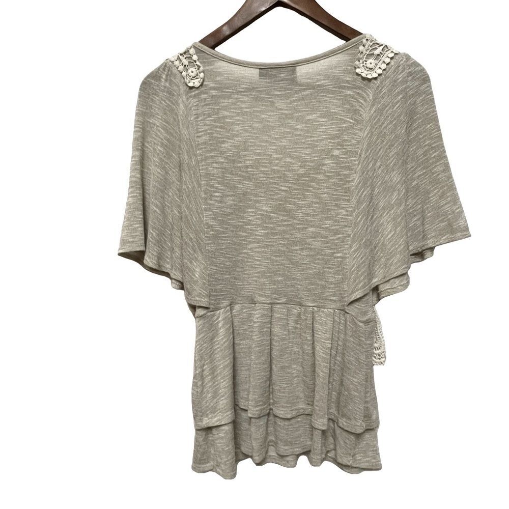 Moa Moa Ivory/Beige Crocheted Lace Top Lightweight Women’s Size Medium - Picture 2 of 11